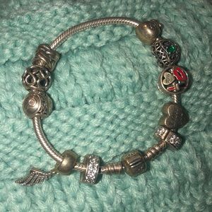 Pandora bracelet with 10 charms